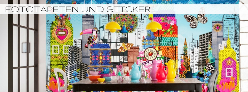 Mit Fototapeten und Stickern...
