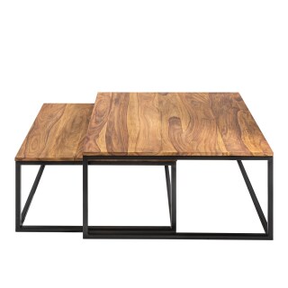 Couchtisch Beppo V2 2er-Set natur/schwarz