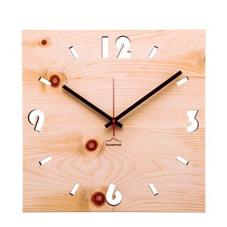 Holz-Wanduhr Duhrchbruch Zirbe eckig