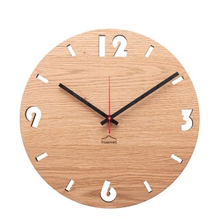 Holz-Wanduhr Duhrchbruch Eiche rund
