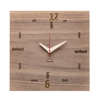 Holz-Wanduhr Kultuhr eckig