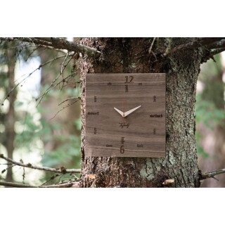 Holz-Wanduhr Kultuhr eckig