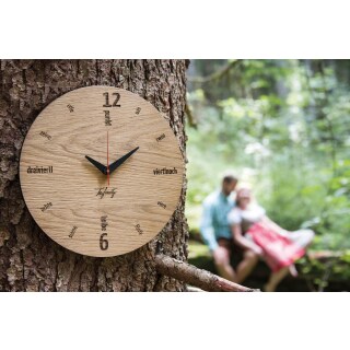 Holz-Wanduhr Kultuhr rund