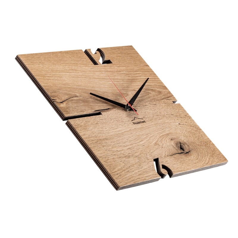 Wanduhr Wohnzimmer Eckig Holz Wanduhr Puhr Huamet Eichenholz eckig
