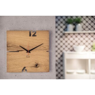 Holz-Wanduhr Puhr eckig Eiche