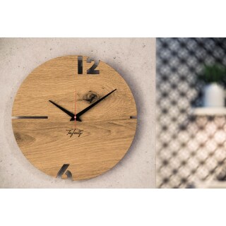 Holz-Wanduhr Puhr rund Eiche