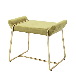 Sitzhocker Megan goldfarben/grün