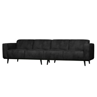Sofa 4-Sitzer Statement Kunstleder schwarz