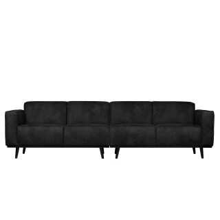 Sofa 4-Sitzer Statement Kunstleder schwarz