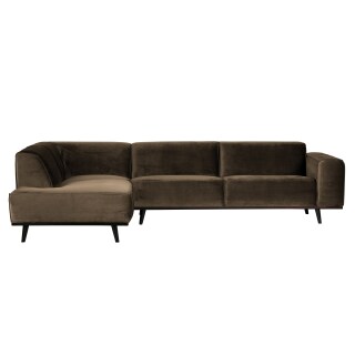 Eckcouch Statement Récamiere links Samt taupe