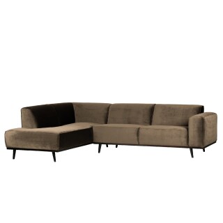 Eckcouch Statement Récamiere links Samt taupe