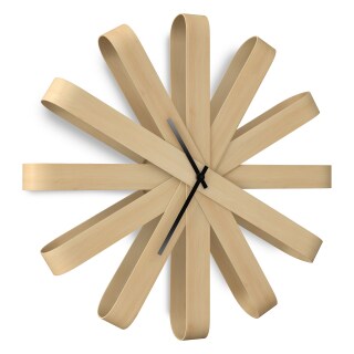 Holz-Wanduhr Ribbonwood natur