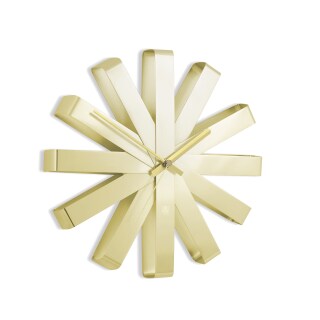 Wanduhr Ribbon messingfarben