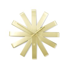 Wanduhr Ribbon messingfarben