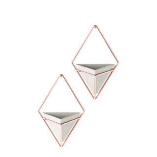 Wandvase Trigg 2er-Set kupferfarben/grau