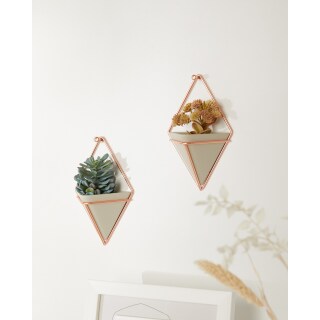 Wandvase Trigg 2er-Set kupferfarben/grau
