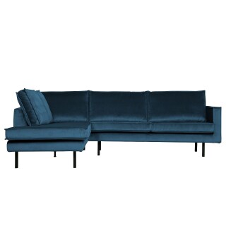 Eckcouch Rodeo Samt blau links