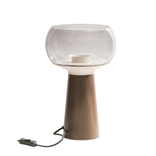 Tischleuchte Mushroom hoch braun/weiß