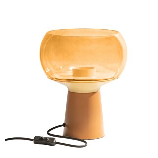 Tischleuchte Mushroom niedrig orange/weiß