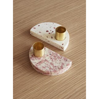 Kerzenhalter Stine 2er-Set weiß/rosa