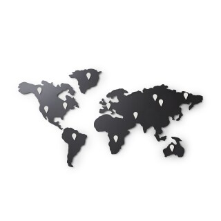 Magnettafel Weltkarte Mappit schwarz