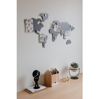 Magnettafel Weltkarte Mappit schwarz