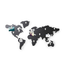 Magnettafel Weltkarte Mappit schwarz