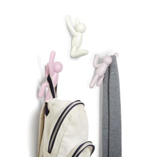 Wandhaken Buddy 3er-Set pink/weiß