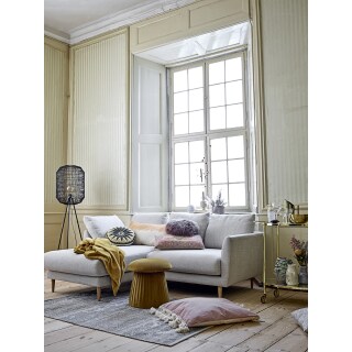 Hocker Pouf Roberta Samt braun