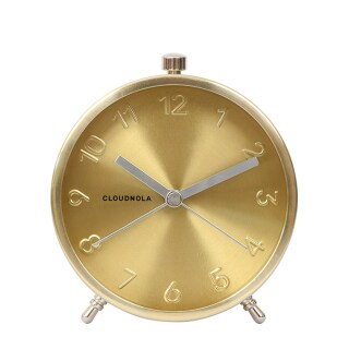 Tischuhr mit Wecker Glam goldfarben