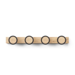 Wandgarderobe Hub natur/schwarz