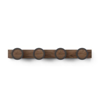 Wandgarderobe Hub walnuss/schwarz