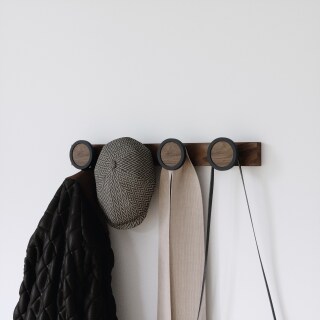 Wandgarderobe Hub walnuss/schwarz