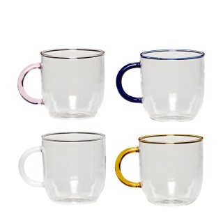 Teeglas mit Henkel Suvi 4er-Set bunt