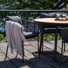 Gartenstühle 4er-Set Salerno dunkelgrau/schwarz