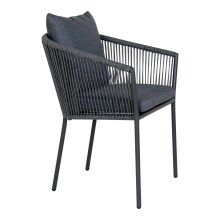 Gartenstühle 4er-Set Salerno dunkelgrau/schwarz