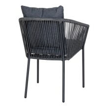 Gartenstühle 4er-Set Salerno dunkelgrau/schwarz