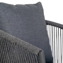Gartenstühle 4er-Set Salerno dunkelgrau/schwarz